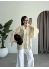 Çin Düğmeli Taş Gömlek Kimono