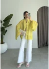 Çin Düğmeli Yağ Yeşili Gömlek Kimono