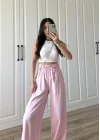 Dania Premium Pembe Tensel Palazzo Pantolon