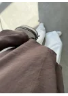 Dik Yakalı Tensel Kahve Gömlek