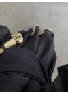 Diva Şallı Büzgülü Lacivert Elbise