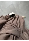 Diva Şallı Büzgülü Kahve Elbise