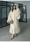 Diva Şallı Büzgülü Taş Elbise