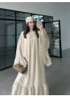 Diva Şallı Büzgülü Taş Elbise