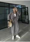 Elsa Cepli Oversize Gri Bomber Takım
