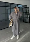 Elsa Cepli Oversize Gri Bomber Takım
