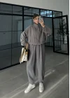 Elsa Cepli Oversize Gri Bomber Takım
