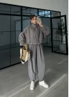 Elsa Cepli Oversize Gri Bomber Takım