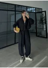 Elsa Cepli Oversize Siyah Bomber Takım