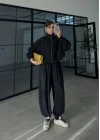 Elsa Cepli Oversize Siyah Bomber Takım