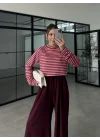 Fire Pembe Çizgili Basic T-shirt