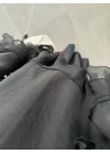 Fırfırlı Kuşaklı Siyah Şifon Takım