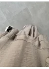 Fırfırlı Kuşaklı Vizon Şifon Takım