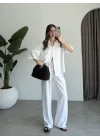 Fla Premium Tensel Beyaz Gömlek Takım