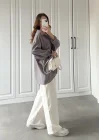 Gri Oversize Tensel Gömlek