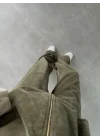 Haki Kadife Üçlü Takım