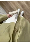 Haki Oversize Tensel Gömlek