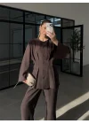 Hare Kuşaklı Kahve Pile Takım
