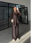 Hare Kuşaklı Kahve Pile Takım
