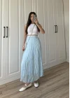 Holla Astarlı Kırışık Bebe Mavi Tül Etek