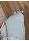 Holla Astarlı Kırışık Bebe Mavi Tül Etek