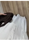 İthal Kumaş Premium Askılı Beyaz Gömlek Elbise
