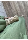 İthal Kumaş Premium Askılı Yeşil Gömlek Elbise