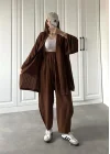 Kahve Gofre Kimono Takım