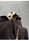 Kahve Kadife Üçlü Takım