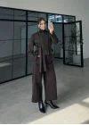 Kahve Vatkalı Kısa Blazer Ceket