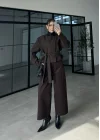 Kahve Vatkalı Kısa Blazer Ceket