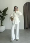 Keten Aerobin Beyaz Kimono Takım