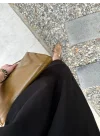 Keten V Yaka Basic Siyah Elbise