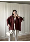 Kiremit Oversize Tensel Gömlek