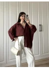 Kiremit Oversize Tensel Gömlek