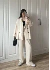 Krinkıl Oversize Taş Ceket Takım