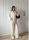 Krinkıl Oversize Taş Ceket Takım