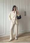 Krinkıl Oversize Taş Ceket Takım