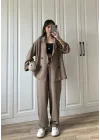 Krinkıl Oversize Vizon Ceket Takım