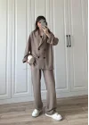 Krinkıl Oversize Vizon Ceket Takım