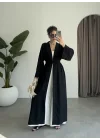 Kuşaklı Tam Boy Siyah Kimono