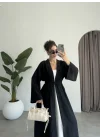 Kuşaklı Tam Boy Siyah Kimono