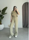 Lea Tensel Haki Basic Bluz Takım