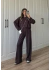 Liza Oysh Kumaş Basic Kahve Takım