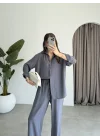 Lora Modal Bol Paça Füme Gömlek Takım