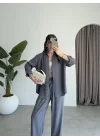Lora Modal Bol Paça Füme Gömlek Takım