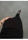 Madonna Siyah Likralı Astarlı Elbise