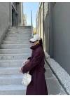 Maison Oversize Astarlı Bordo Trençkot
