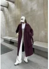 Maison Oversize Astarlı Bordo Trençkot