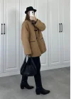 Mango Model Oversize Kahve Peluş Mont
